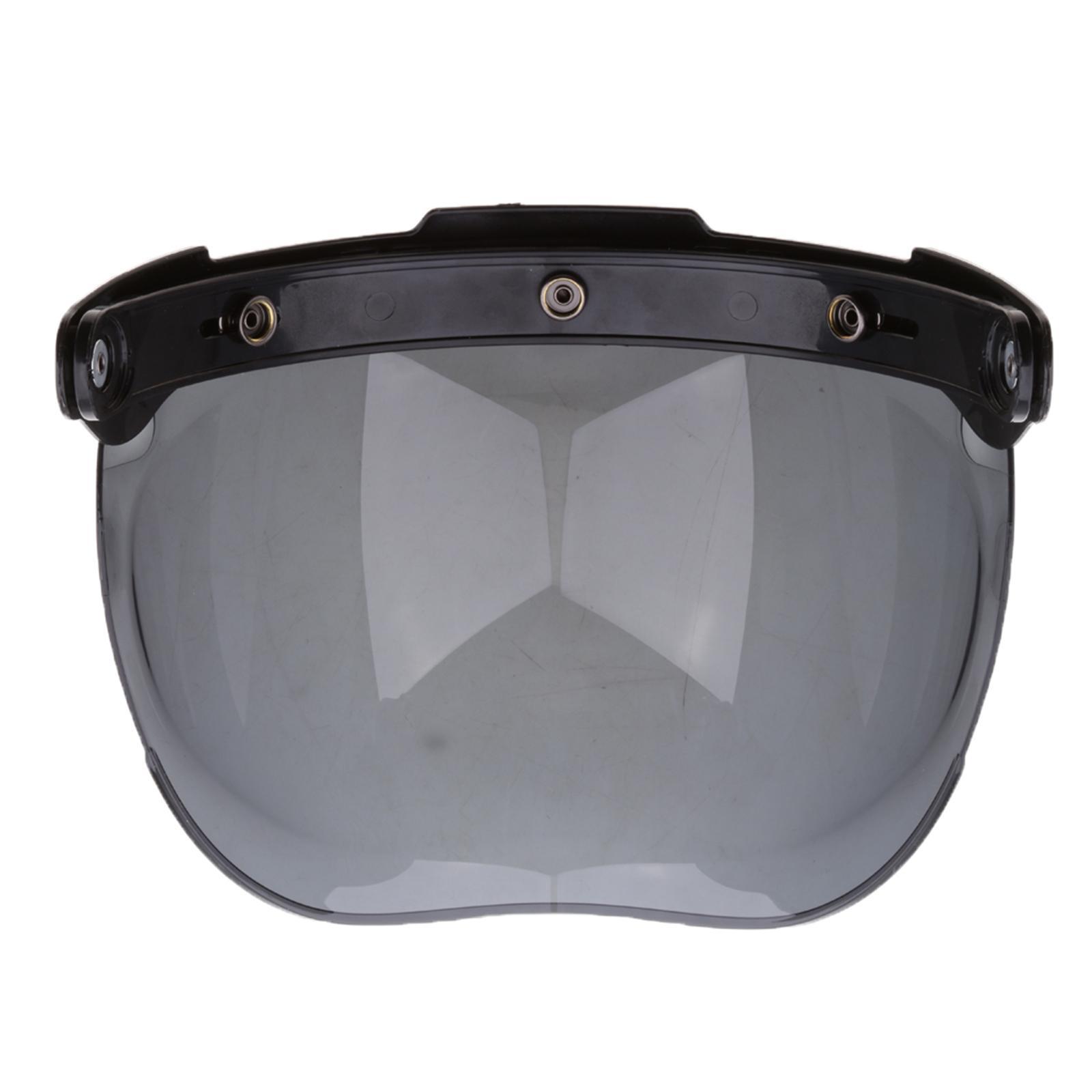 2x 3 Snap Button Up Visor - Bubble Lens, for Open Face Motorcycle
