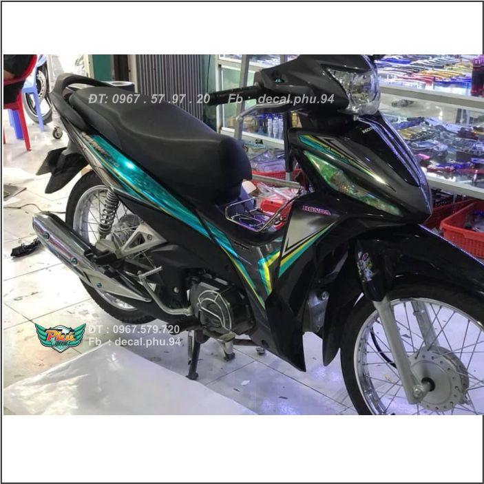 Tem Wawe RSX xanh đen Crom rời