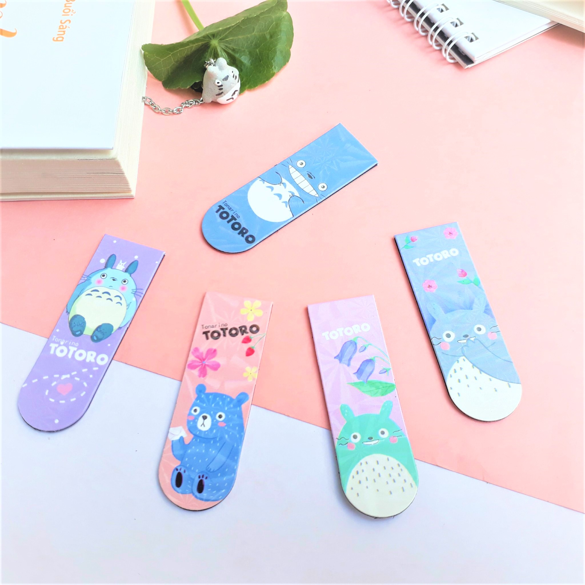 Combo 5 Bookmark Nam Châm Đánh Dấu Sách - Totoro Ánh Kim