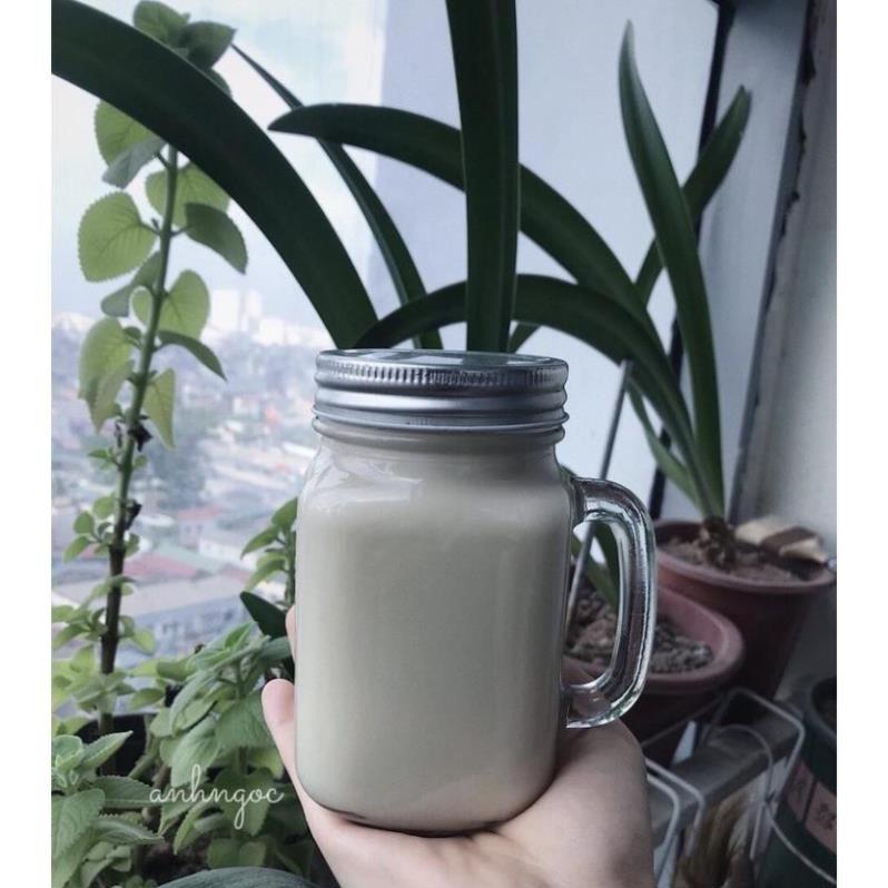 Ly  thủy tinh quai 500ml có nắp nhôm kín