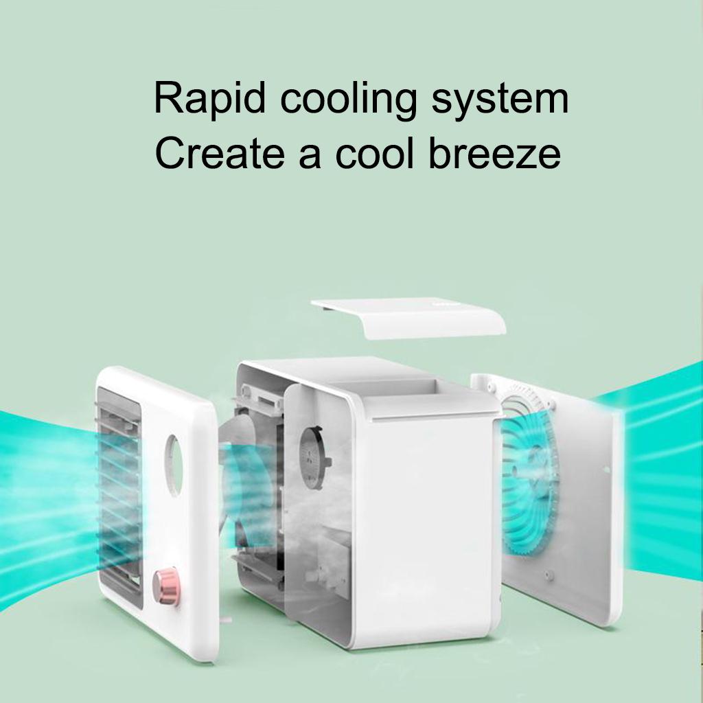 Personal Air Cooler, 3-in-1 Silent Retro Portable Mini Air Conditioner, 400ml Evaporative Air Cooler Humidifier Purifier with 7 Colors LED