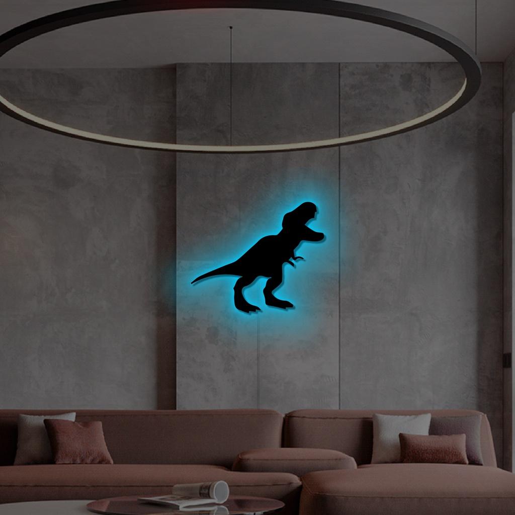 Đèn neon hắt tường hình KHỦNG LONG BẠO CHÚA - Phù hợp trang trí tường, để bàn, phụ kiện decor nhà