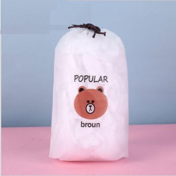 Màng bọc thực phẩm có giãn đa năng Popular Broun, tái sử dụng, tiện lợi dễ sử dụng, túi gấu đựng thực phẩm, 100