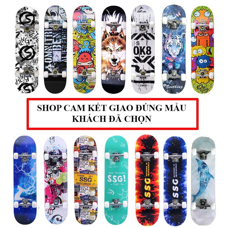 Ván Trượt Người Lớn Skateboard Thể Thao Chất Liệu Gỗ Phong Ép Cao Cấp 7 Lớp Mặt Nhám