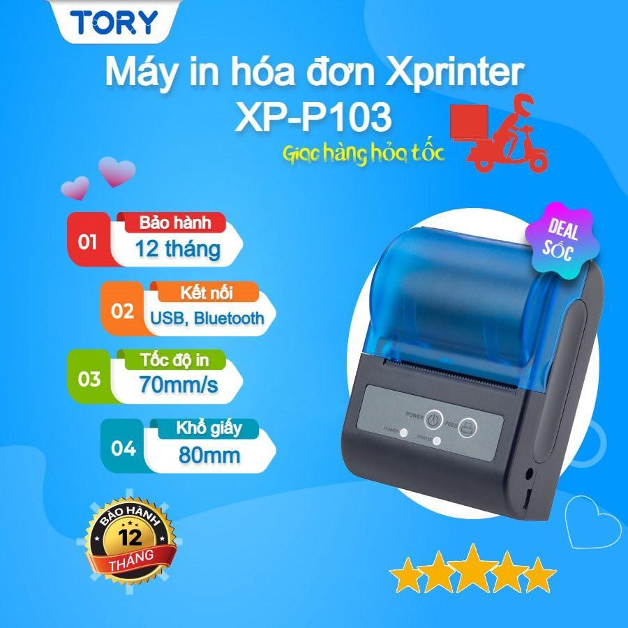 Máy in bill, in hóa đơn, in nhiệt không dây bluetooth Xprinter XP-P103. Thu tiền điện, nước, cửa hàng [HÀNG CHÍNH HÃNG]