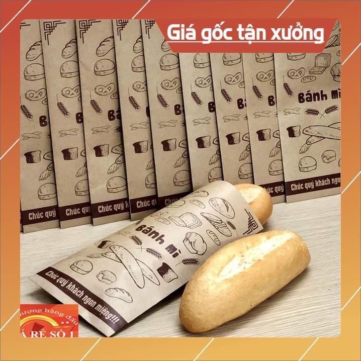 500 Túi đựng bánh mì 13x25cm giấy kraff siêu đẹp + tiêu chuẩn an toàn