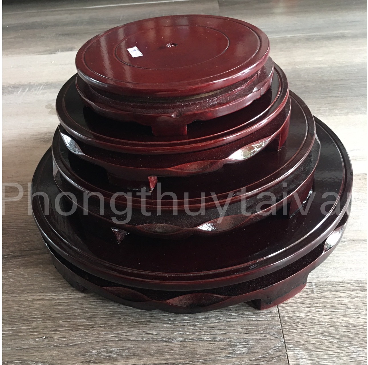 Đế gỗ tròn XOAY kích thước từ 10cm đến 20cm  - thờ cúng