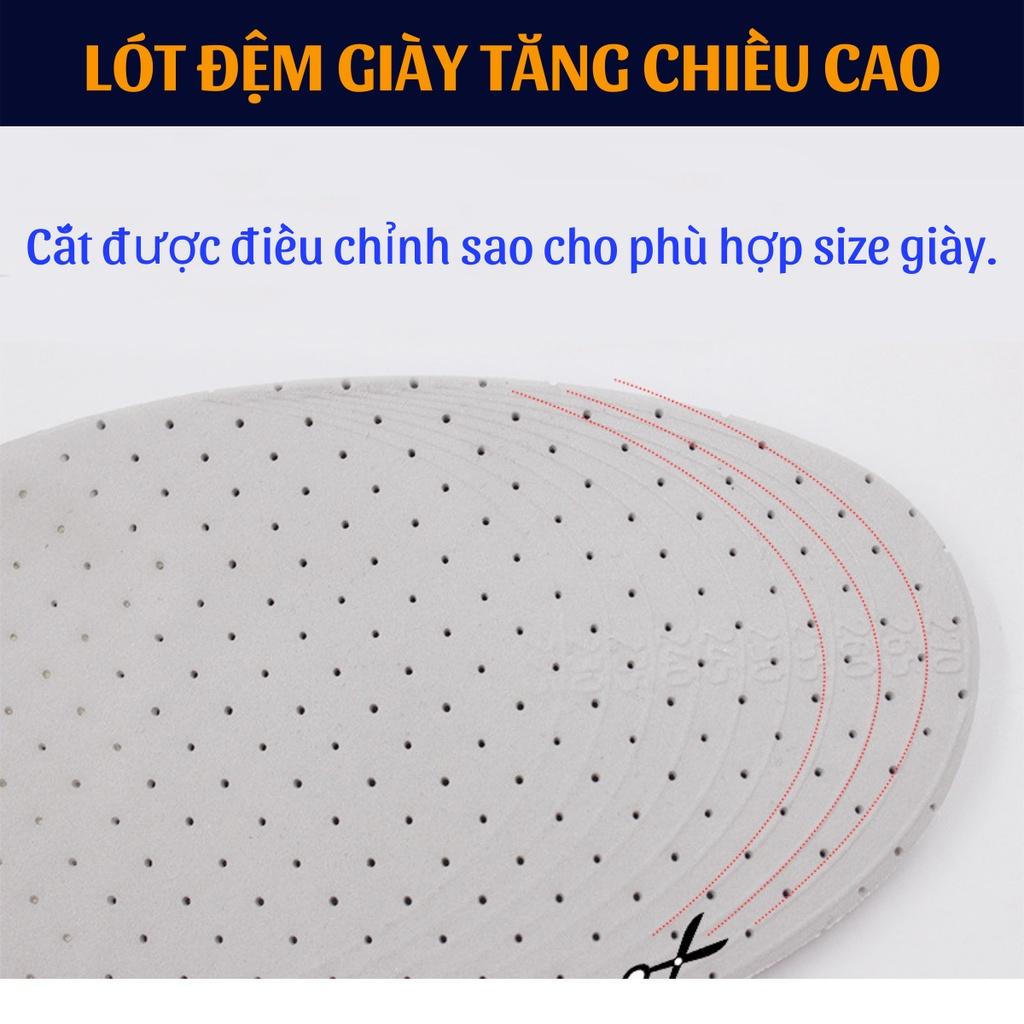 Lót đệm giày tăng chiều cao đến 2-4cm đủ loại. Chống hôi chân, dễ dàng cắt điều chỉnh size, tái sử dụng nhiều lần