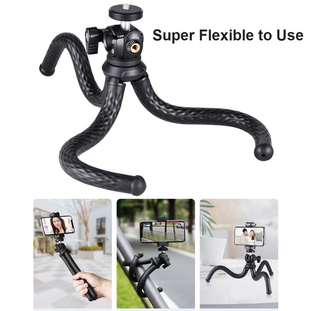 Tabletop Octopus Tripod Stand Phone Tripod Flexible Camera Tripod with 1/4 Inch Screw and Phone Holder 1.5kg Load Capacity for Smartphone Camera Vlog Selfie Live Streaming