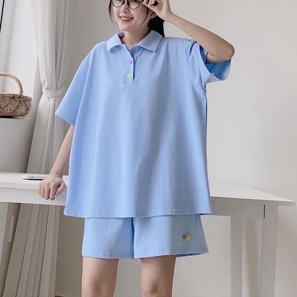 Set Đồ Nữ Đi Chơi NOAL Chất Vải Mềm Mịn Thoáng Mát Set Áo Polo Nữ Kèm Quần Short Cá Tính Lên Form Siêu Xinh 8128 Và10094