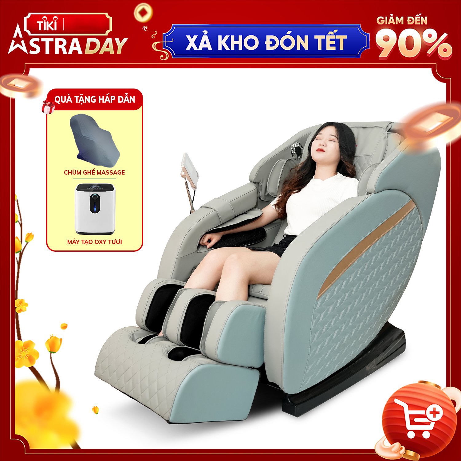 Ghế Massage QUEEN CROWN 3D QC-L8 Chất Lượng Cao - Máy Massage Toàn Thân Tích Hợp Nhiệt - Quà Tặng Ý Nghĩa Cho Người Thân