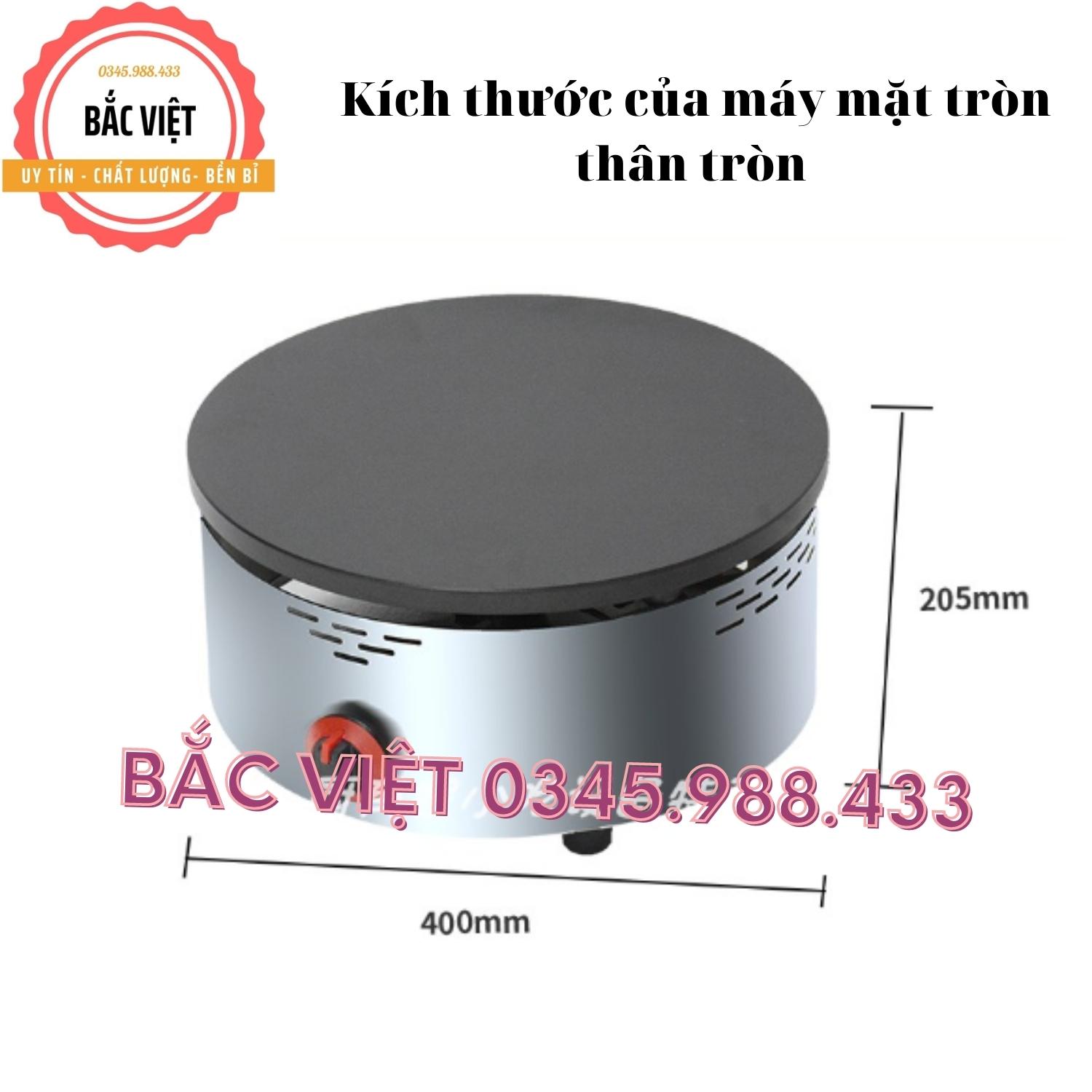 Máy làm bánh crepe mặt tròn thân tròn dùng gas , mặt tráng đường kính 40cm