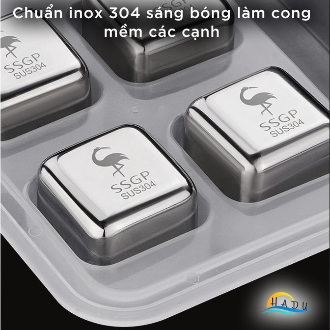 Đá vĩnh cửu siêu lạnh inox 304 cao cấp lạnh nhanh không tan giữ nguyên hương vị đá lạnh bo mềm các góc sáng bóng HADU