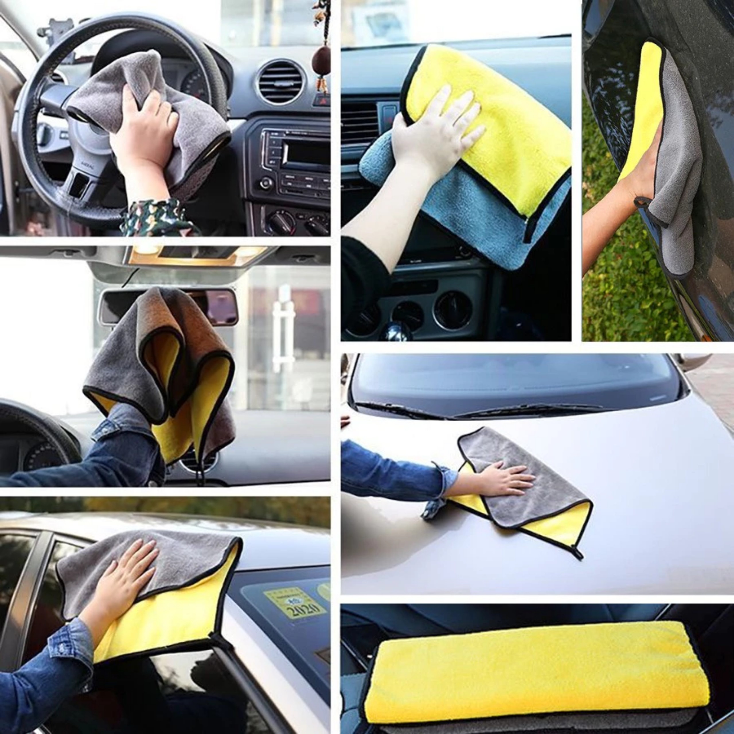 Khăn Lau Xe ô tô Chuyên Dụng, Khăn Đa Năng Lau Bếp, Lau Kính Siêu Thấm Không Bị Sơ, An Toàn, Tiện Dụng. Takyhome 5970