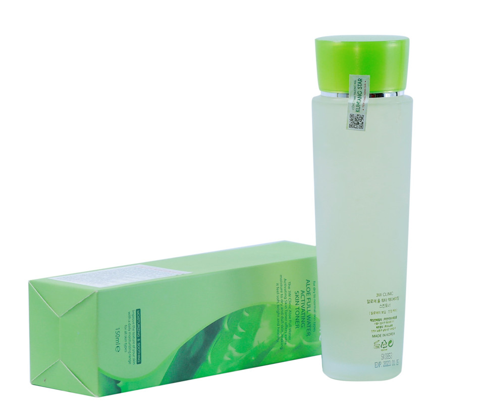 Nước hoa hồng dưỡng trắng da cấp nước tinh chất Lô Hội 3W Clinic Aloe Full Water Activating Skin Toner 150ml