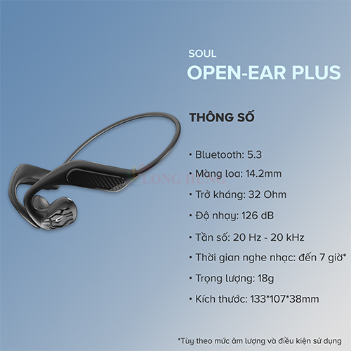 Tai nghe thể thao Soul Open-ear Plus SO78BK - Hàng chính hãng