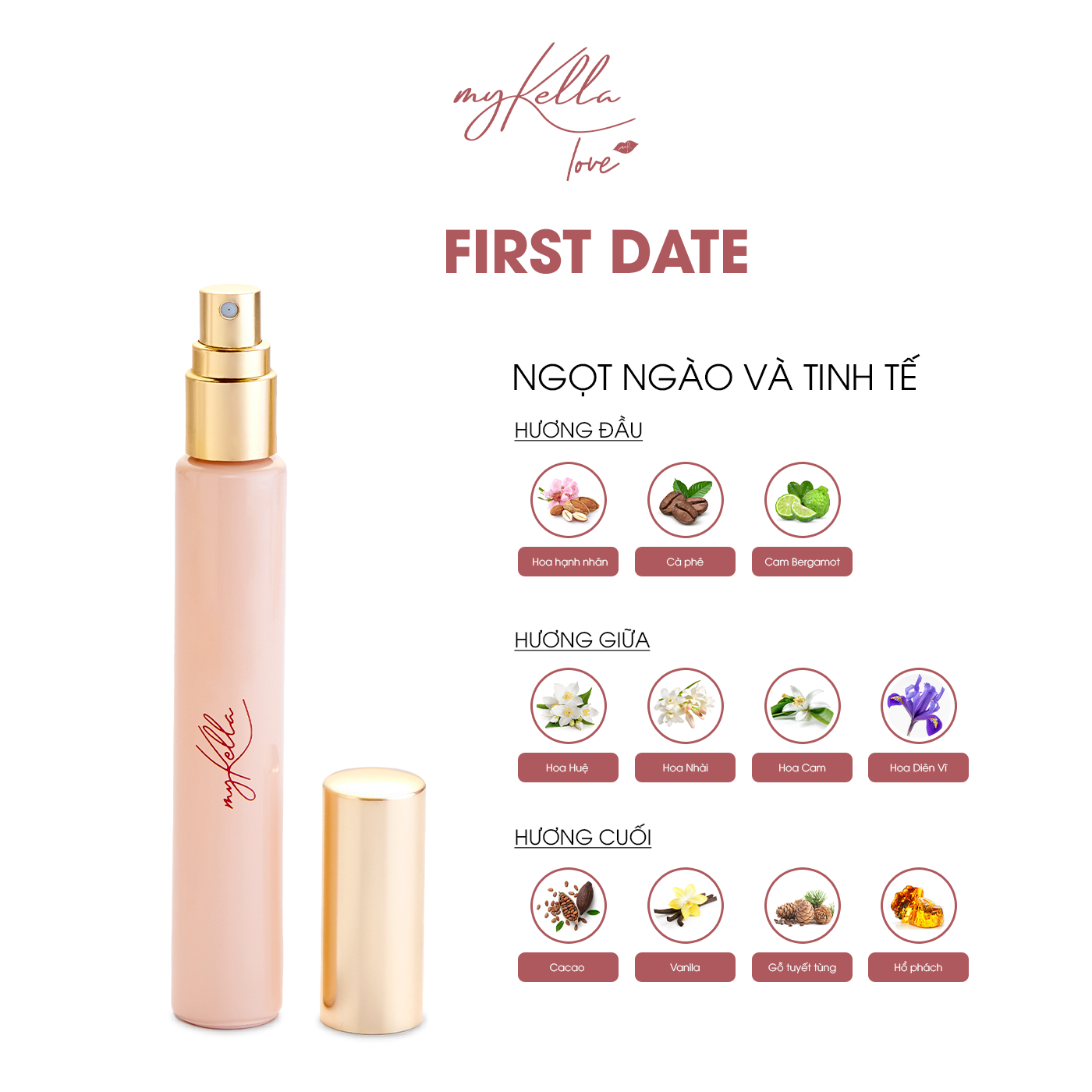 Nước Hoa Cô Đặc myKella 10ml Tỏa Hương Quyến Rũ, Lưu Hương Suốt Ngày Dài