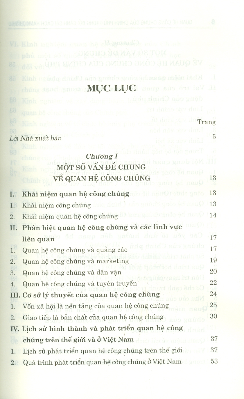 Quan Hệ Công Chúng Của Chính Phủ Trong Bối Cảnh Cải Cách Hành Chính Nhà Nước Ở Việt Nam (Sách chuyên khảo)