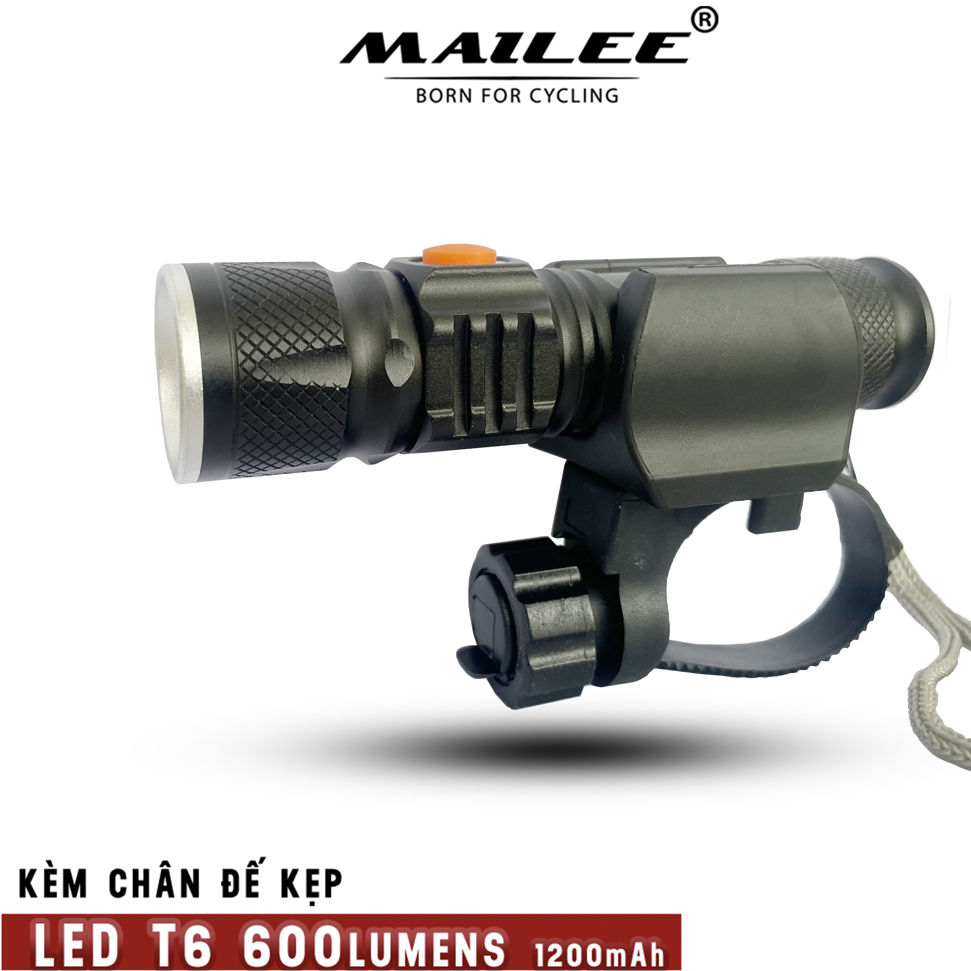 Đèn xe đạp JY-515 cho xe đạp độ sáng 600 lumens có zoom chất liệu nhôm bóng LED T6 10w - Mai Lee