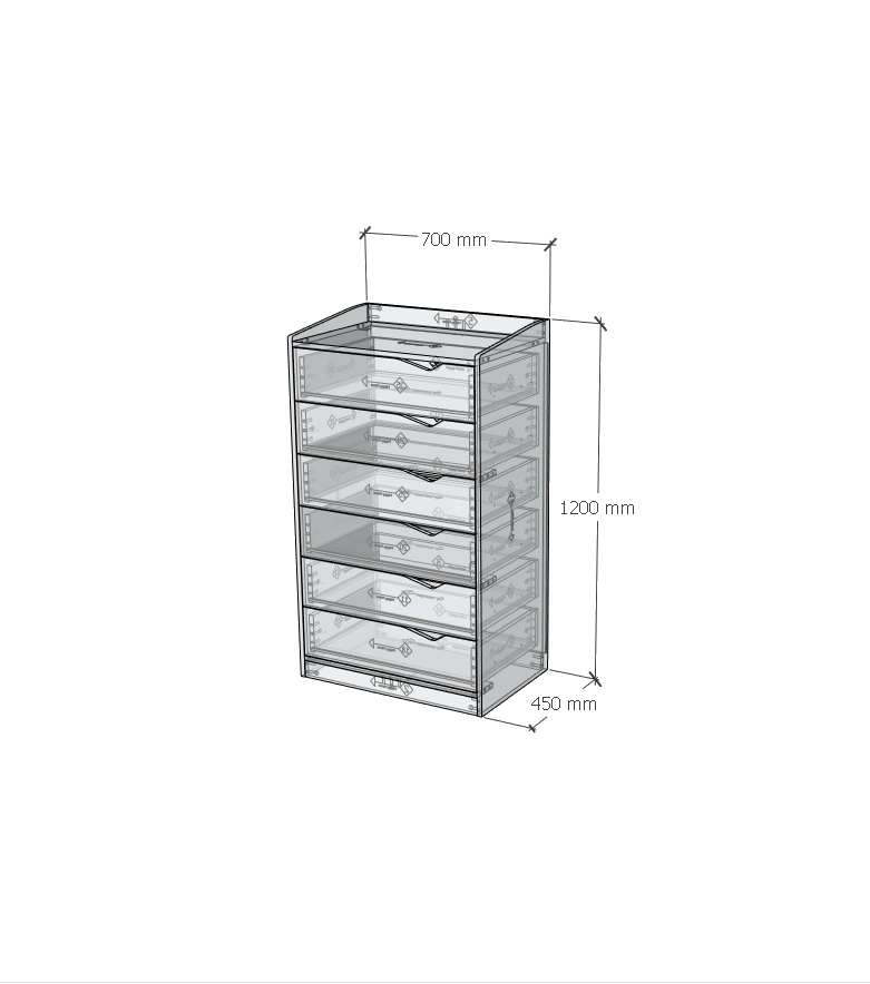 [Happy Home Furniture] WINNI, Tủ lưu trữ 6 ngăn kéo, 70cm x 45cm x 120cm ( DxRxC), THK_139
