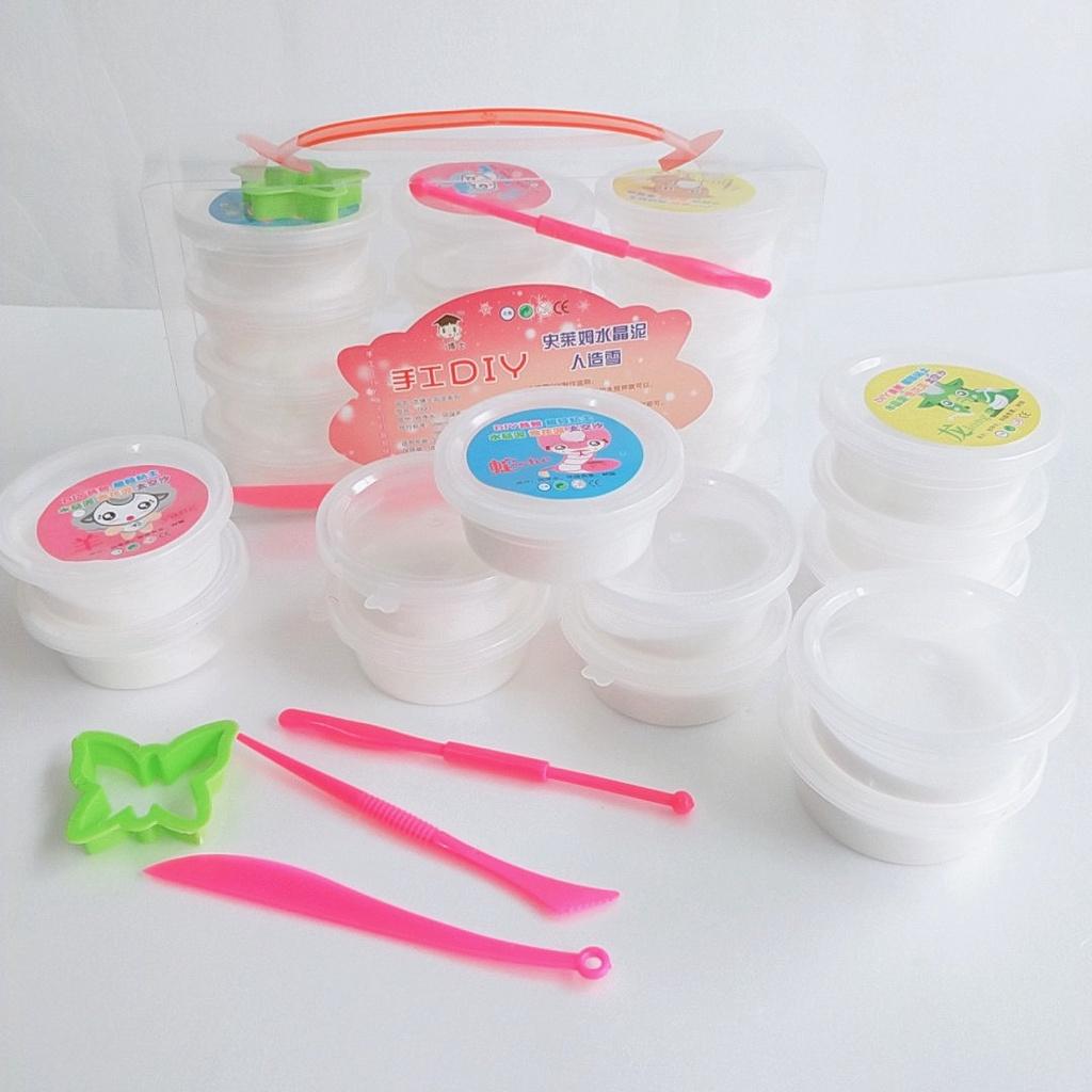 Hộp 12 hũ slime mây màu trắng dạng sữa bò cực đẹp nhũ đa dạng đồ chơi slam squishy