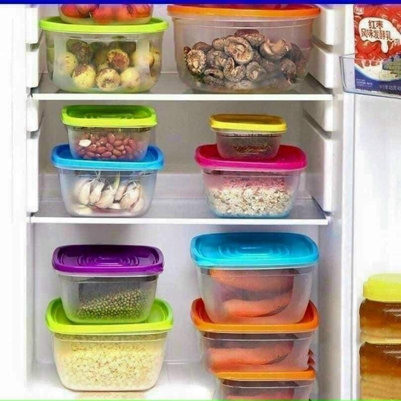BỘ HỘP NHỰA BẢO QUẢN THỰC PHẨM 7 SẮC CẦU VỒNG DÙNG ĐƯỢC LÒ VI SÓNG