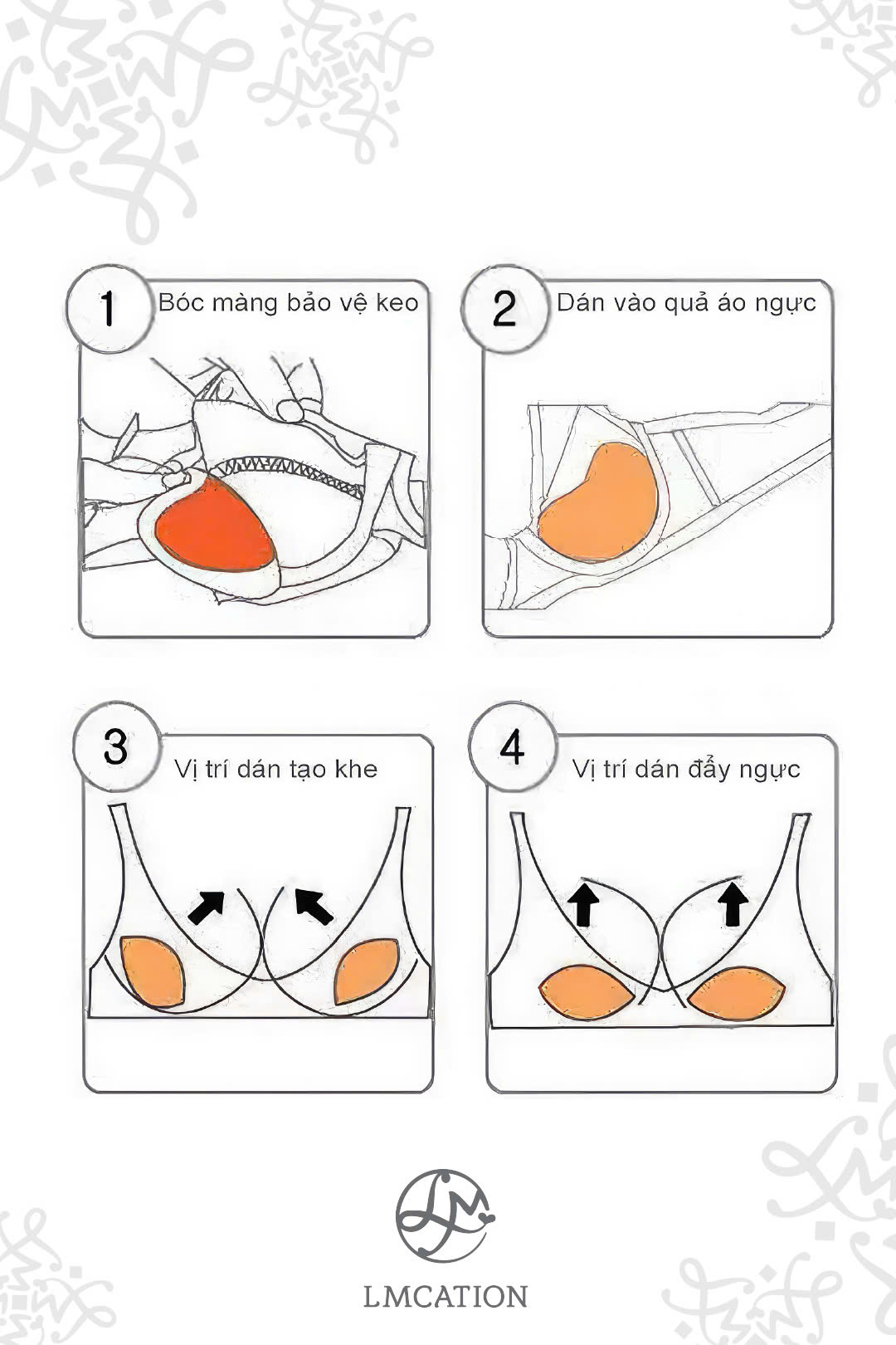 Miếng Dán Độn Ngực Hình Trái Tim LMcation. Giao hàng hỏa tốc