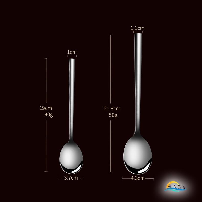 [6 Cái] Thìa Muỗng Inox Cán Dài 304 Cao Cấp Ăn Phở Đạt Tiêu Chuẩn Chất Lượng Đức HADU