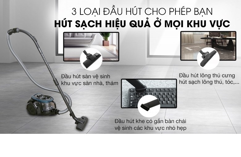 Máy hút bụi dạng hộp Samsung VC18M21M0VN/SV-N - Hàng Chính Hãng