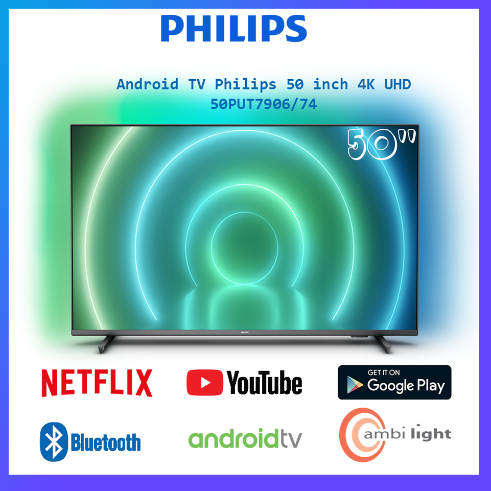 Android TV 4K UHD Philips 50PUT7906/74- Model 2022- Hàng chính hãng