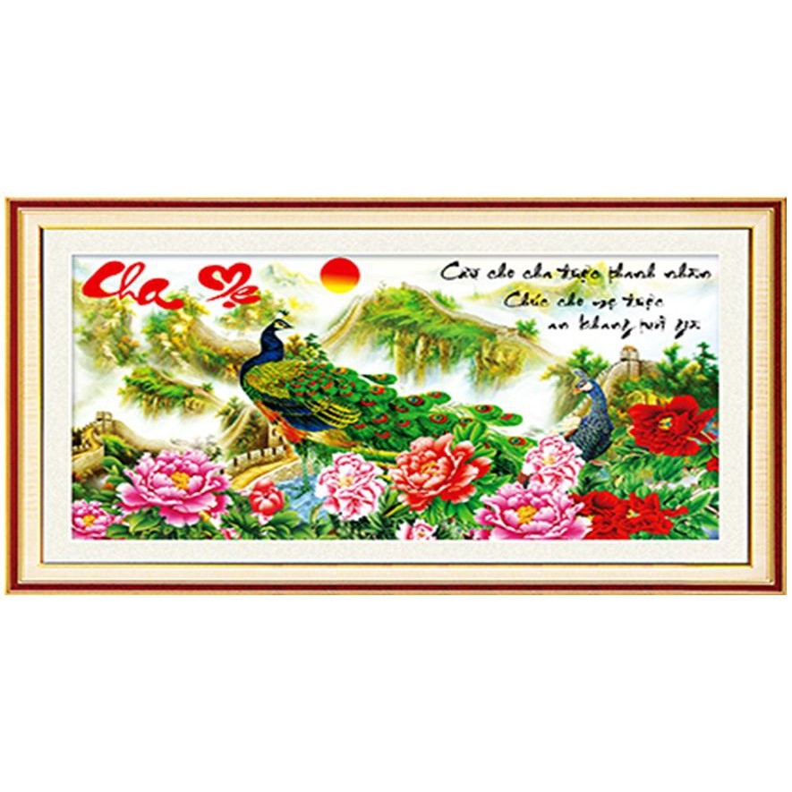 Tranh đính đá Cha mẹ  chưa đính