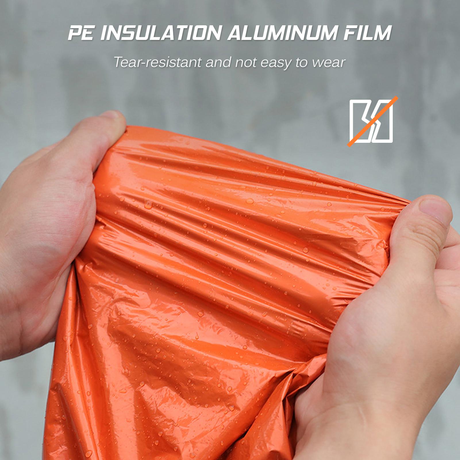 4PCS Orange Emergency Raincoat Aluminum Film Disposable Poncho Cold Insulation Rainwear