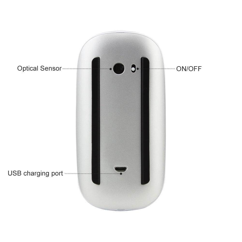 Bluetooth Không Dây Vòng Cung Cảm Ứng Magic Chuột Ergonomic Siêu Mỏng Sạc Chuột Quang Học 1600 DPI Cho Apple Macbook Chuột Wireles