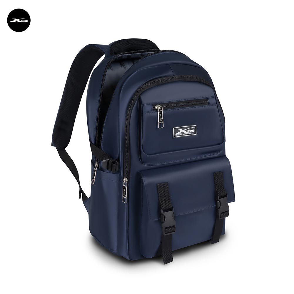 Balo Đi Học Nam Nữ Xbags Dark Blue XB 3202 - Balo Thời Trang Cao Cấp, Vải Polyester Chống Nước, Ngăn Chứa Rộng Đựng Laptop 15.6 Inch