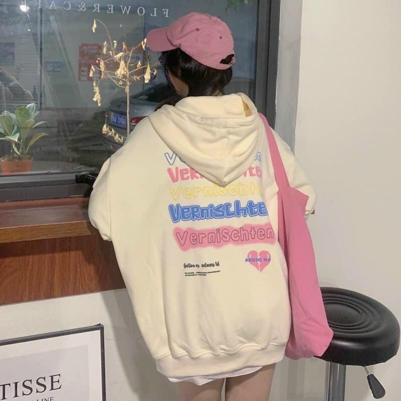 Áo Hoodie Zip Nỉ Ngoại Pink Heart - Áo Khoác Nỉ dây kéo nam nữ Unisex