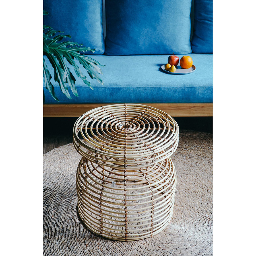 BÀN LY MÂY - WINE GLASS RATTAN OTTOMAN