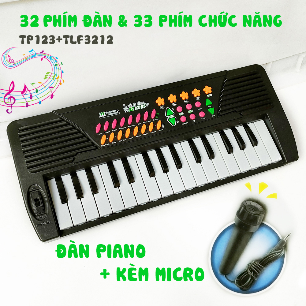 ĐỒ CHƠI ĐÀN ORGAN 32 PHÍM, CÓ MICRO, MÀU ĐÈN