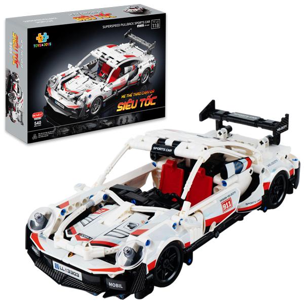 Đồ Chơi Lắp Ráp Xe Thể Thao Chạy Đà Siêu Tốc - Super Speed Pullback Sports Car - Toys&amp;Joys 3303 (540 Mảnh Ghép)