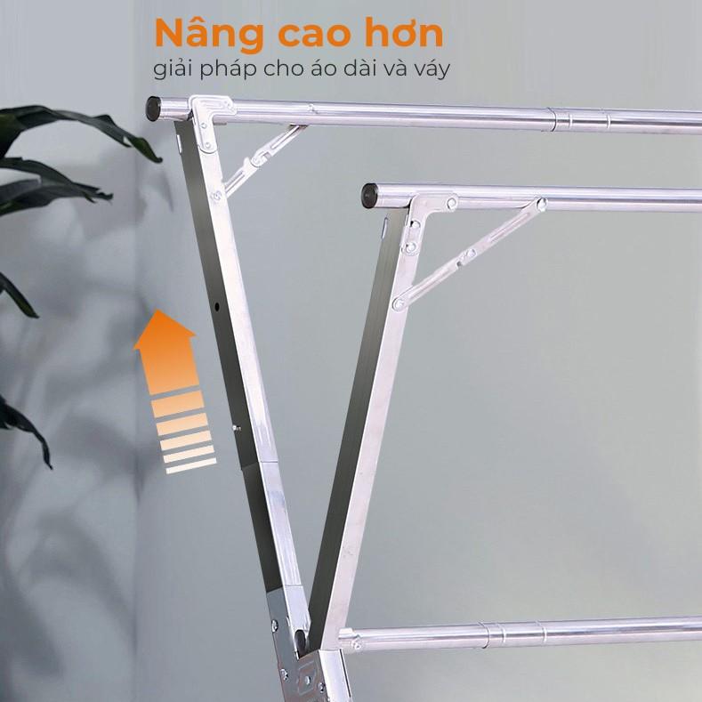 Giàn Phơi Quần Áo Thông Minh Có Bánh Xe, Giá Treo Đồ Gấp Gọn Bằng Inox GP-16