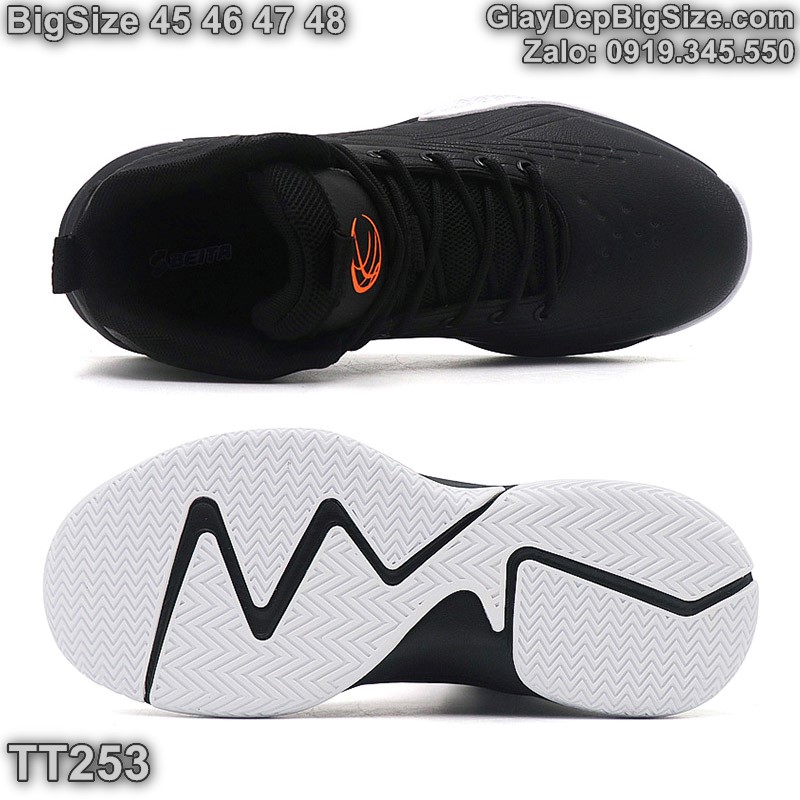 Giày chơi bóng rổ, giày thể thao cỡ lớn 45 46 47 48 cho nam cao to chân ú bè. Big size basketball sneakers for wide feet