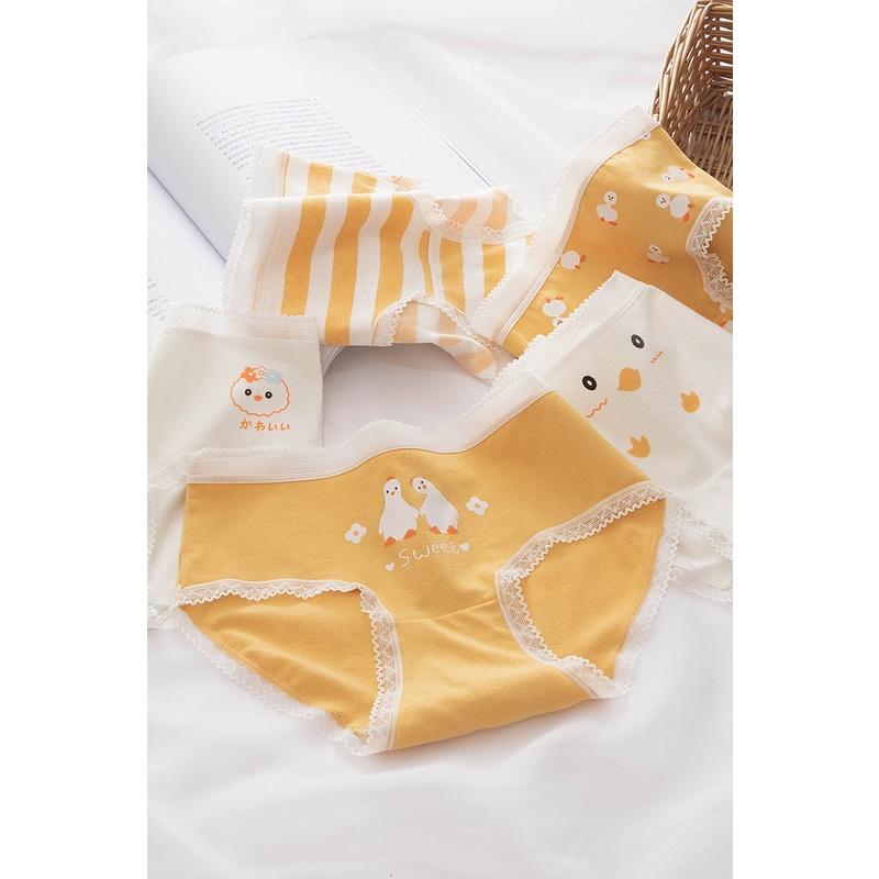 Quần Lót Nữ Cotton Thời Trang Ngỗng Con Viền Ren Ngang Eo . Hàng Loại Đẹp.