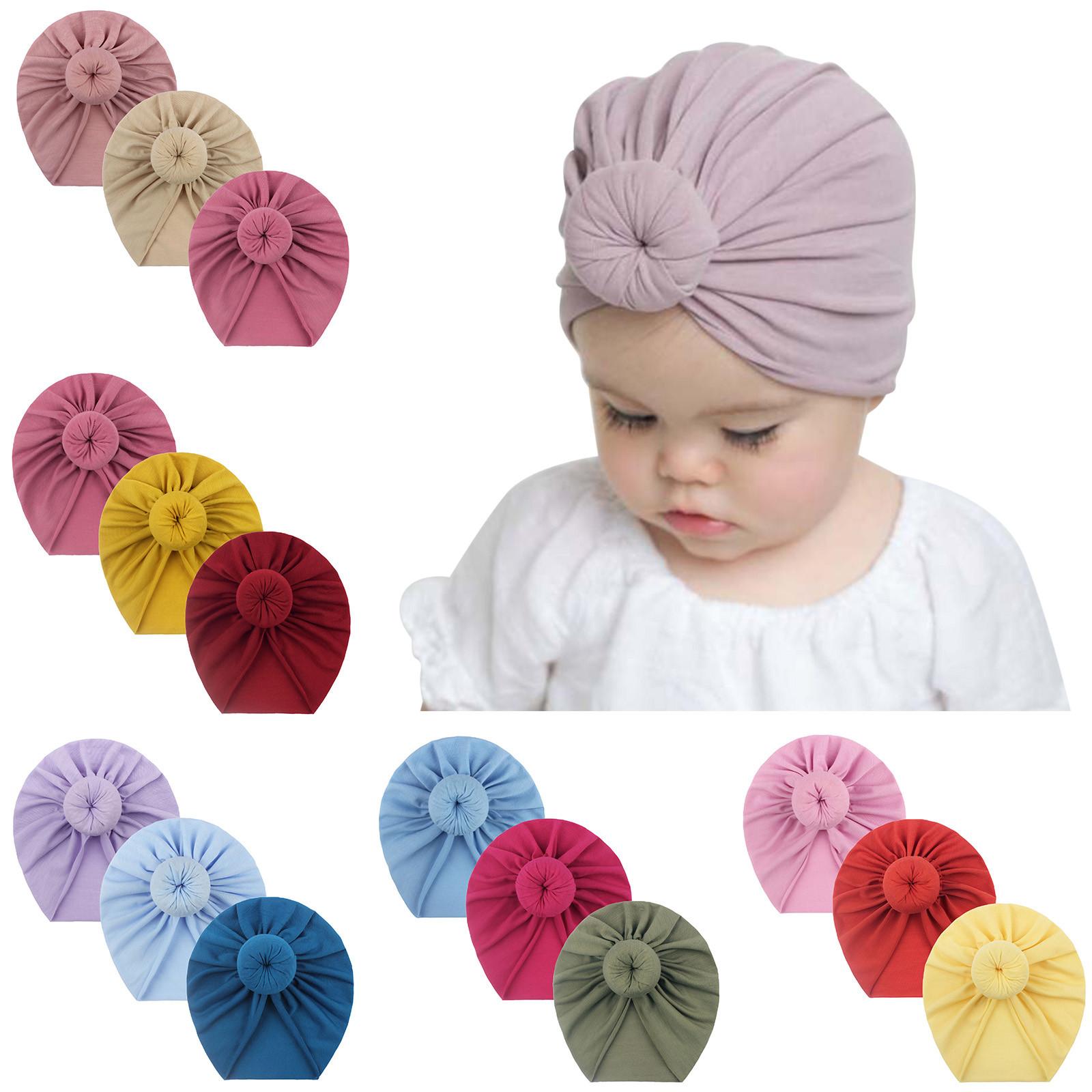 3 Tập Đi Trẻ Em Cho Bé Gái Chắc Chắn Turban Thắt Nút Mũ Cotton Bò Nón Mùa Đông Bộ Đội Mũ Phụ Kiện Tóc Thắt Nút Có Mũ Trùm Đầu nón