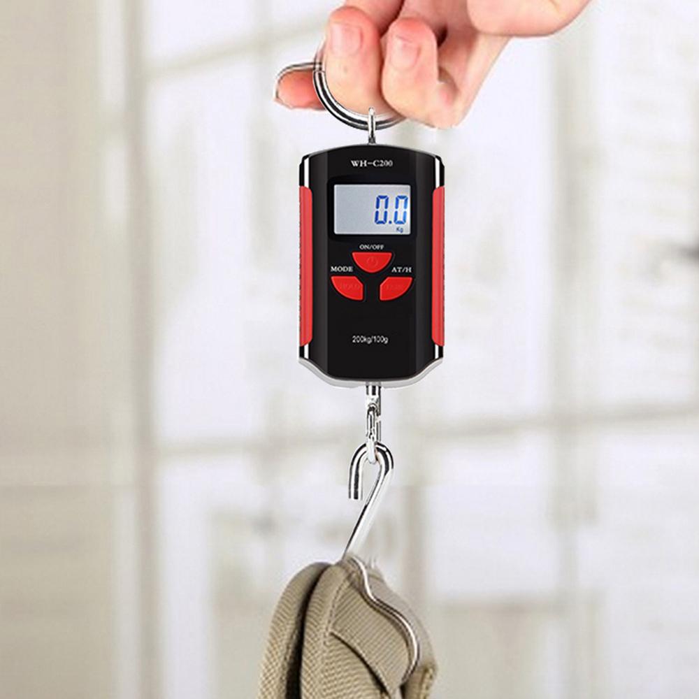 Digital Hanging Scale 200kg/ 440lb Portable Crane Scale LCD Backlight Steel Hook Scales for Farm Fishing Hunting Food Market Outdoor Work