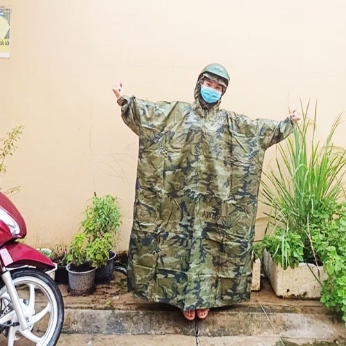 Áo mưa bít cho nam và nữ , họa tiết rằn ri , vải dù cao cấp , chống thấm nước tối ưu