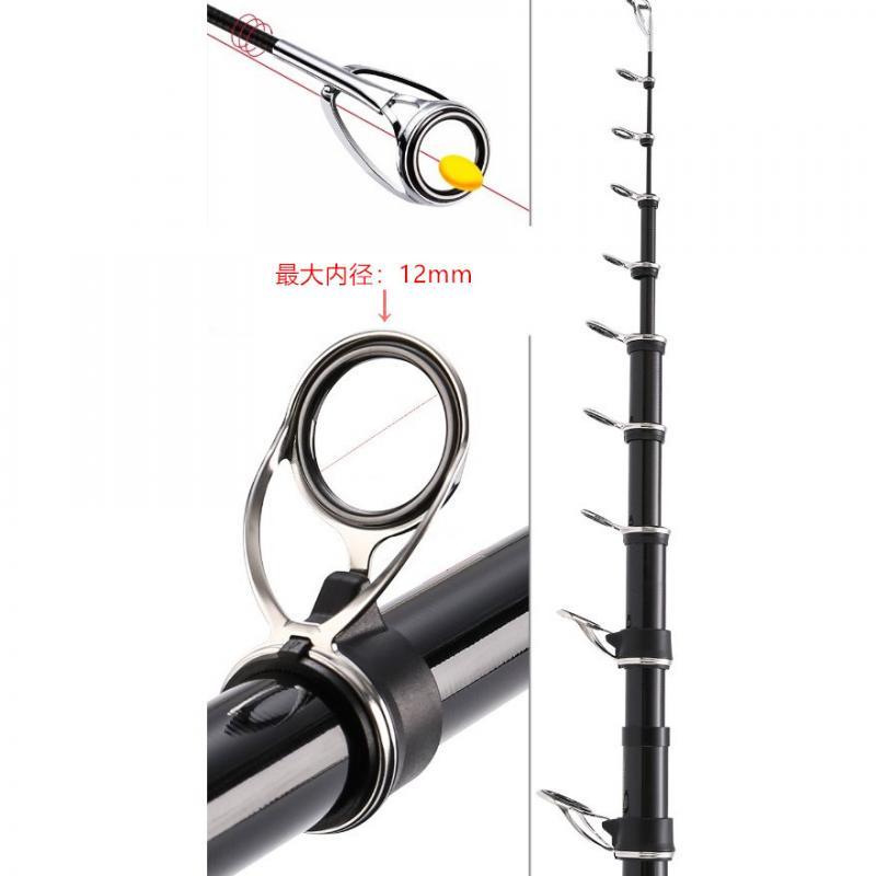 29pcs Durable Fishing Rod Guides Tip Ceramic Eye Ring Stainless Steel Frame