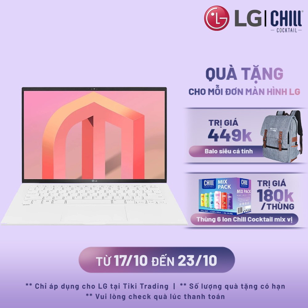 Laptop LG gram 14'', Không hệ điều hành, Intel Core i5 Gen 12, 8Gb, 256GB, 14ZD90Q-G.AX51A5 - Hàng Chính Hãng