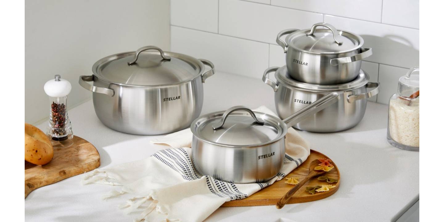 Nồi hầm Inox 3 lớp Dr.Hows Stella Stock Pot 28cm Inox