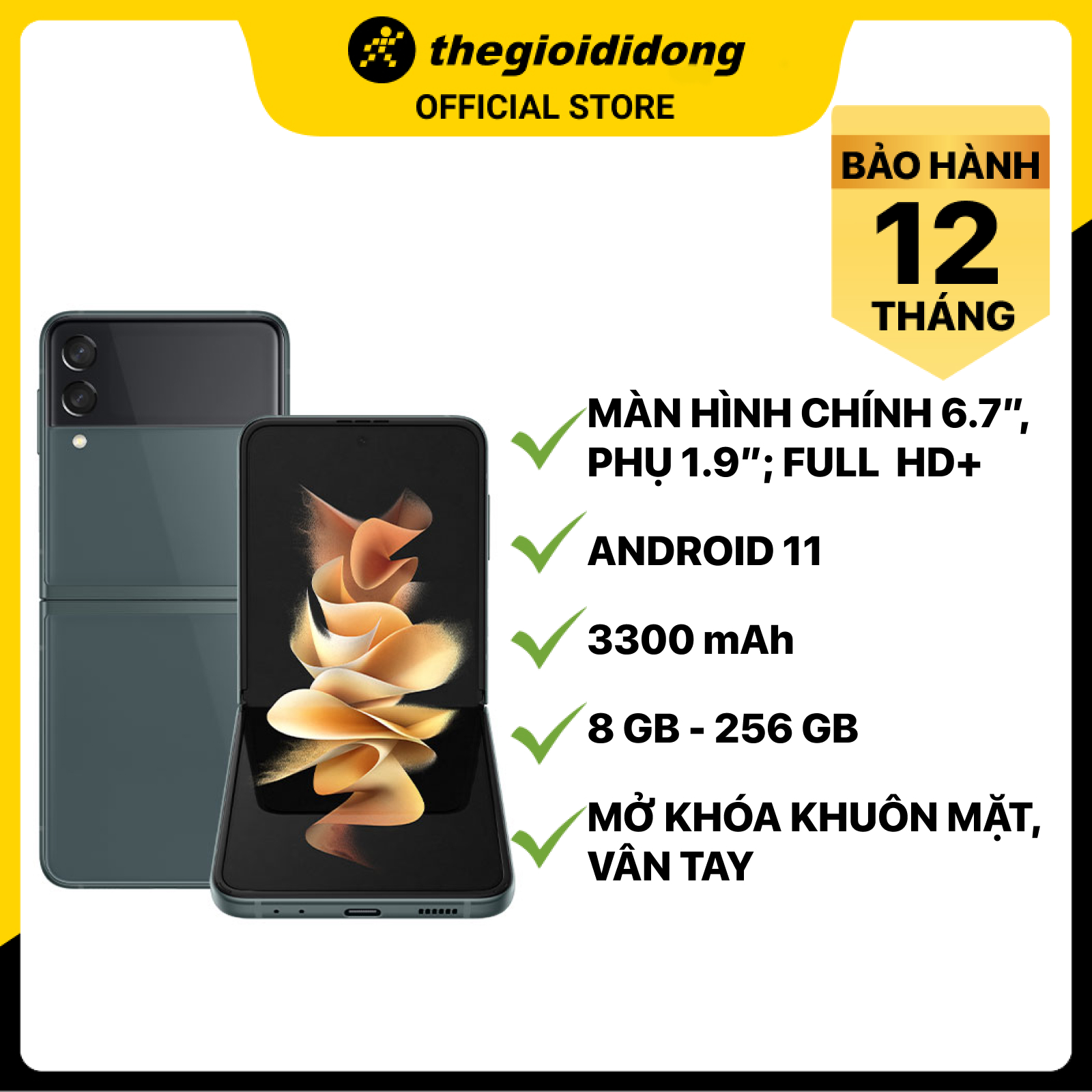 Điện thoại Samsung Galaxy Z Flip3 5G (8GB/256GB) - Hàng chính hãng