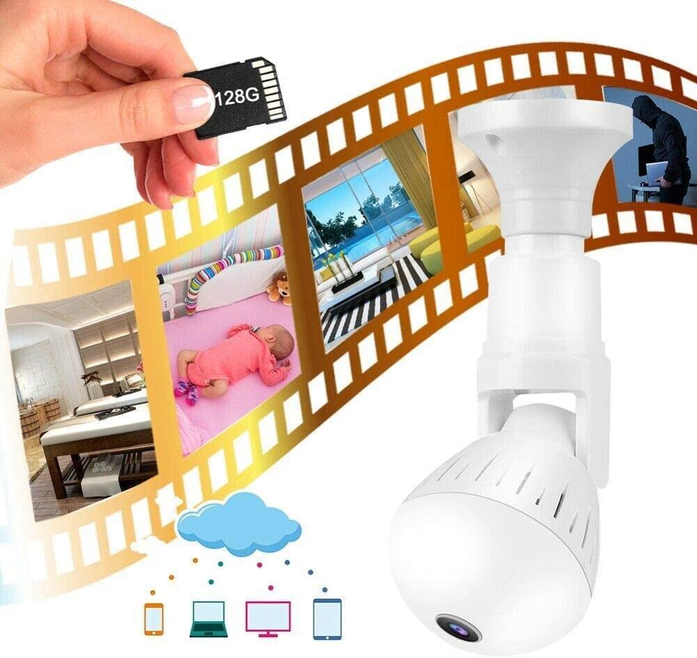 WiFi Panorama Camera Bảo mật Đèn bảo mật Panoramic Bóng đèn CCTV Video Máy ảnh không dây Giám sát IP Fisheye HD Vision Camera Màu sắc: Máy ảnh toàn cảnh