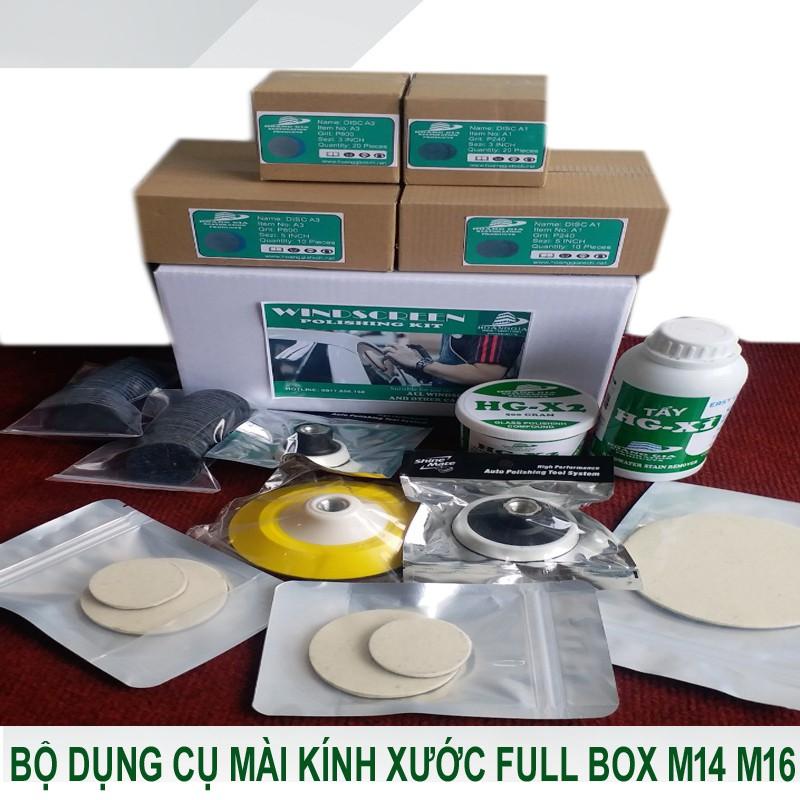 Bộ vật tư đánh bóng kính trầy xước, ố mốc kính (vách kính, gương, kính xe) M14 m16